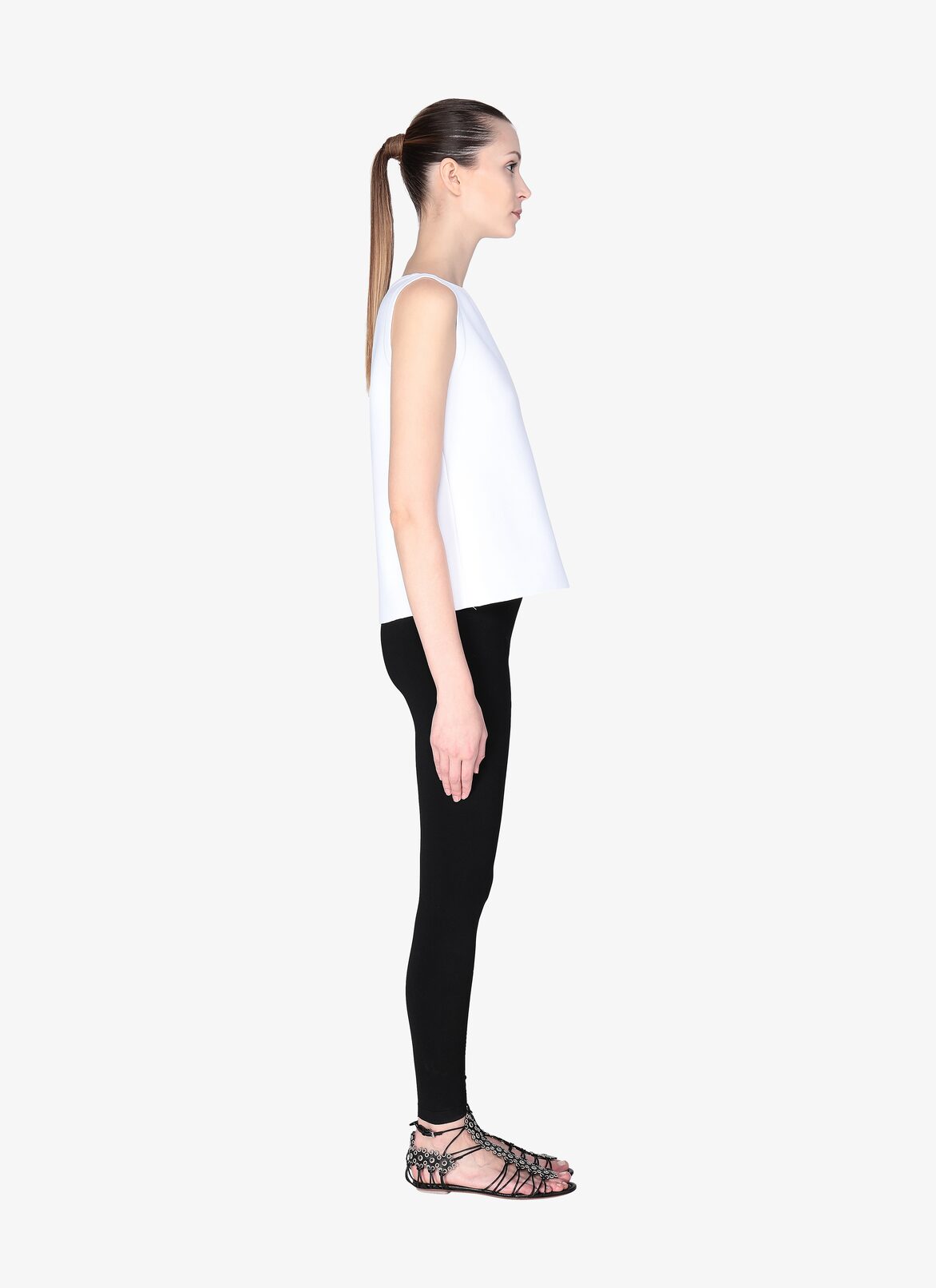 SLEEVELESS TUNIC RAPHIA FRANGE WHITE ALAÏA WHITE  SLEEVELESS TUNIC RAPHIA FRANGE WHITE